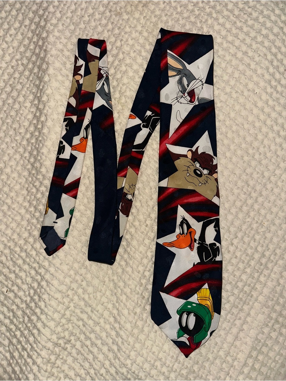 Vintage 90’s Looney Tunes Mania patriotic necktie